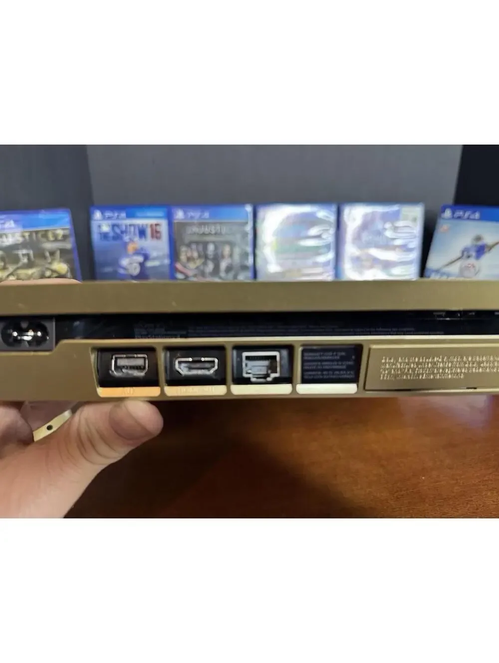 Sony PlayStation 4 PS4 Slim 1TB Gold Console CUH-2015B w/ 2 Gold Controllers